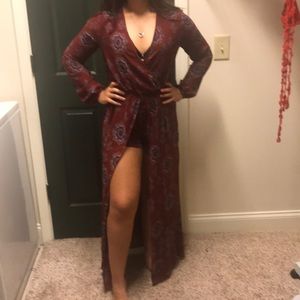 Low cut romper with dress back